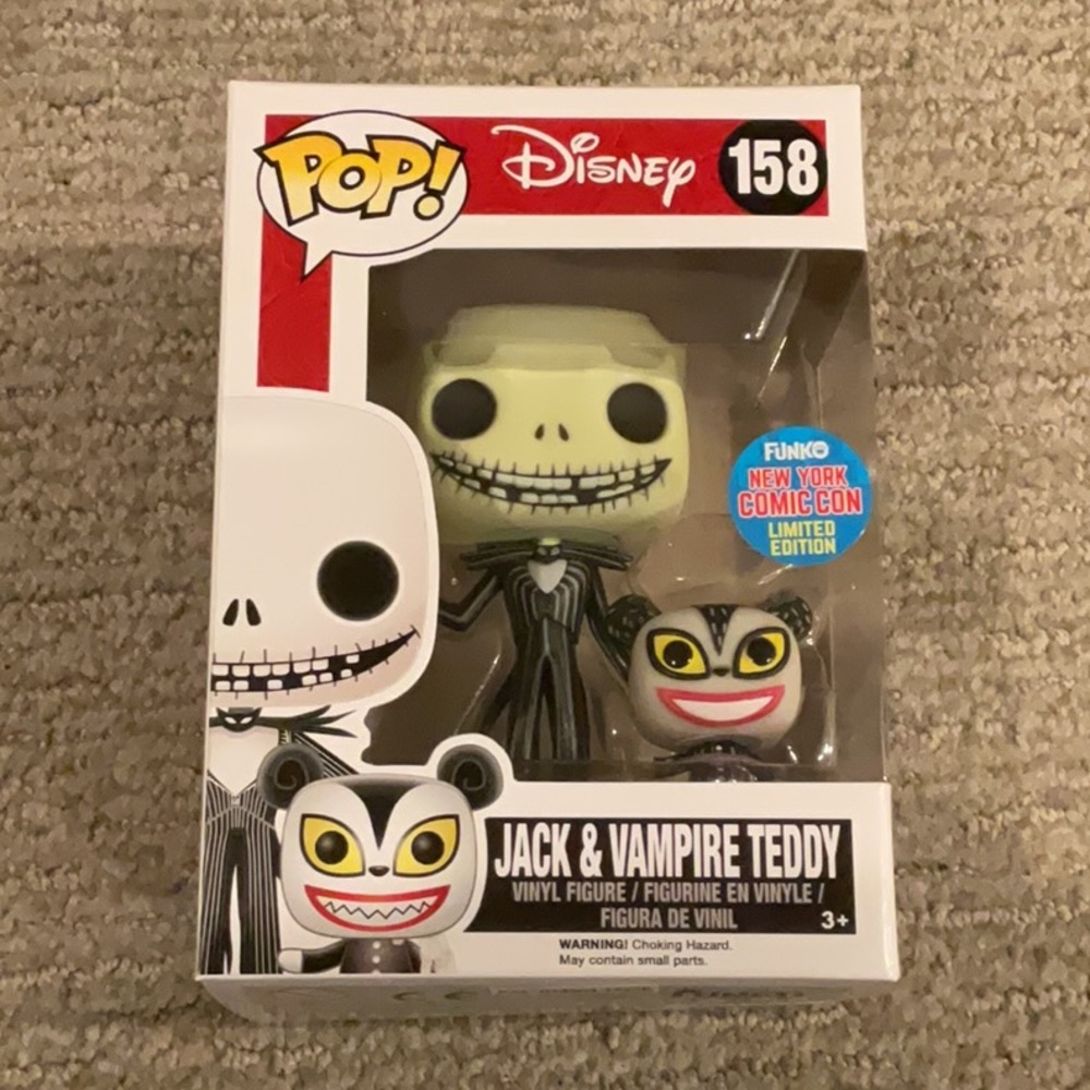Funko Pop Disney NY Comic Con Limited Edition Jack & Vampire Teddy #158